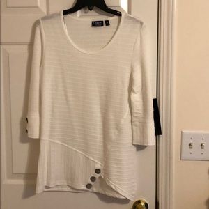 Off white top.